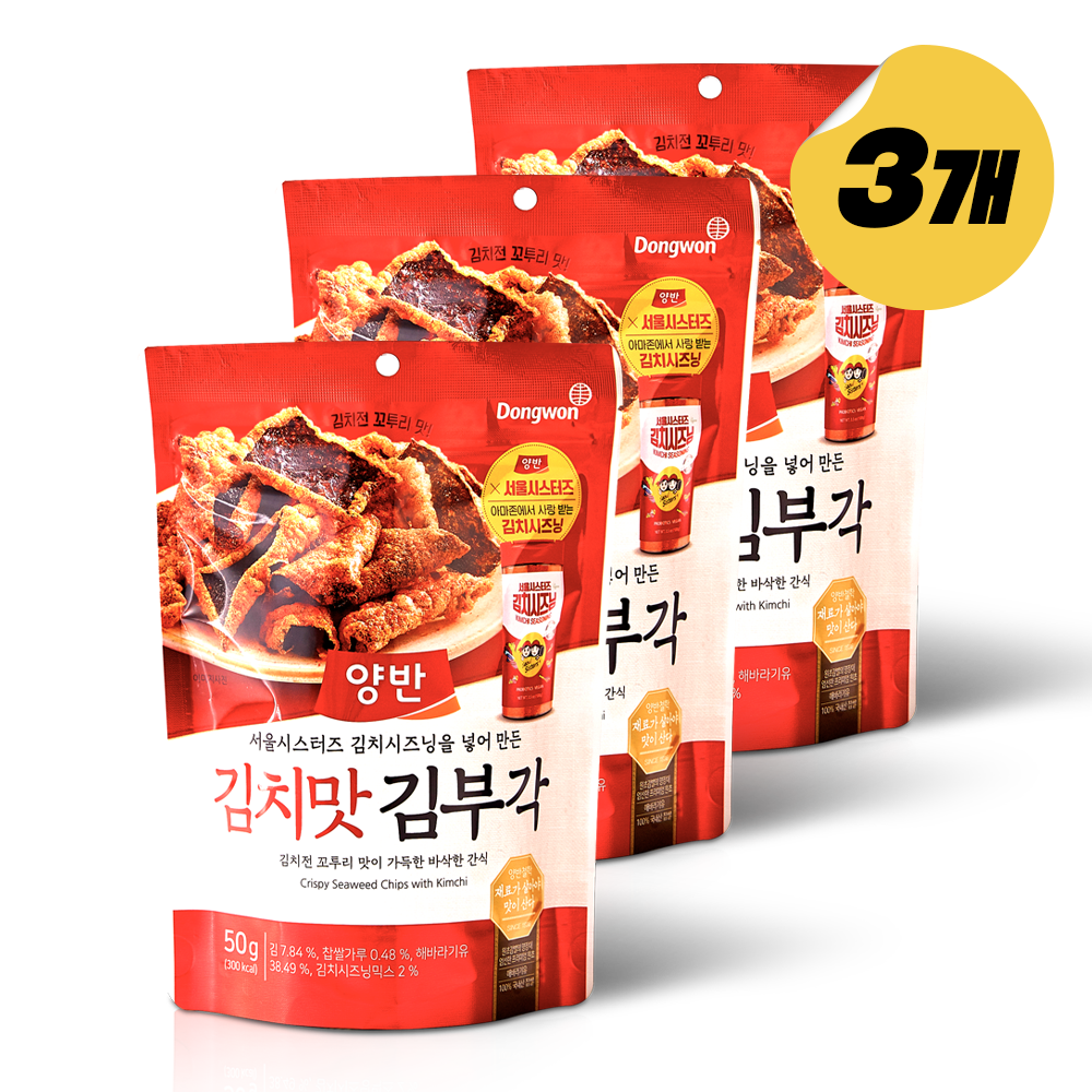 [같이 먹어볼래요] 김치맛 김부각(3개) 서울시스터즈